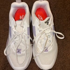 Reebok White and Purple Athletic Shoes